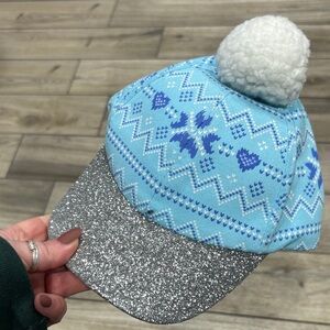 Limited Too Blue Patterned Hat with Silver Brim
